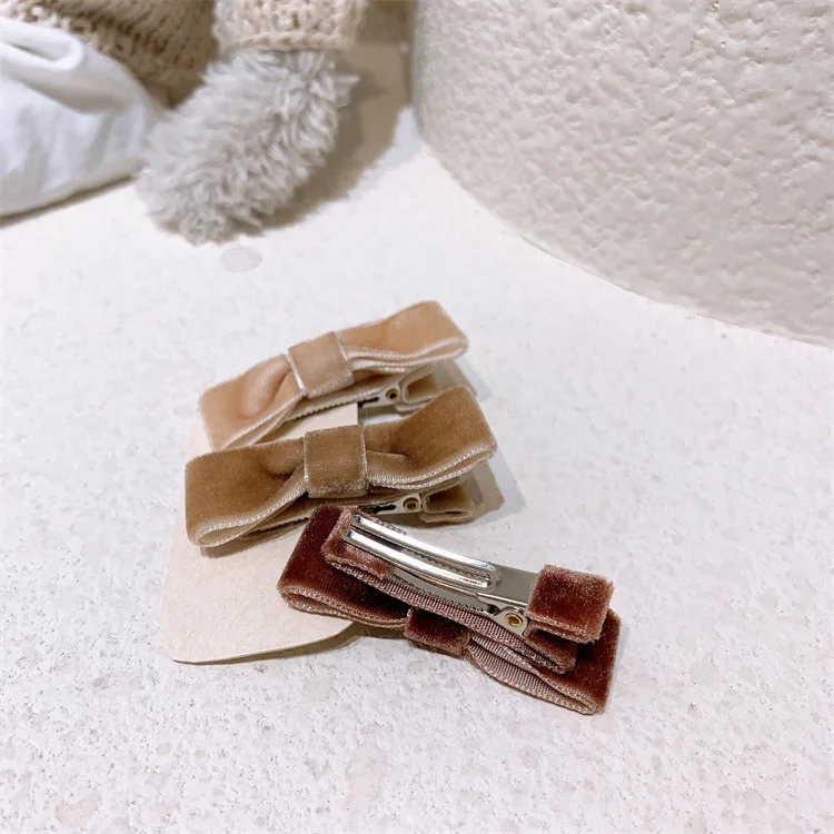 Новая детская бархатная заколка для волос с бантом простая заколка для волос для маленькой девочки заколка для челки