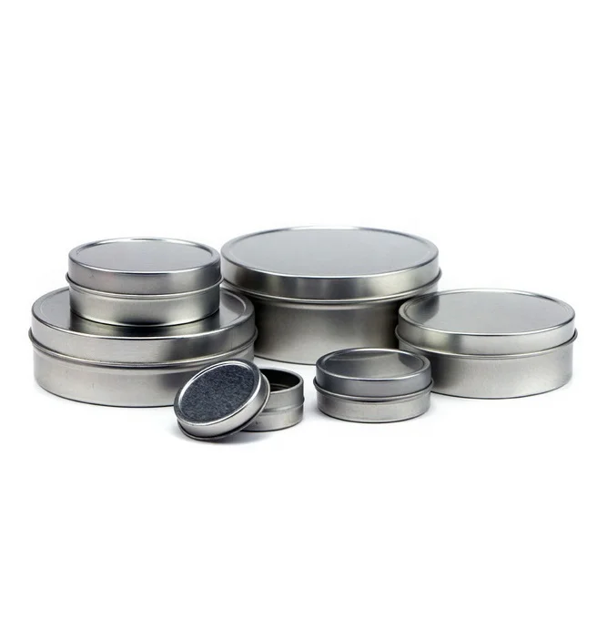 Copper color 1oz 2oz 4oz 6oz 8oz 12oz 16oz seamless round shallow tin container