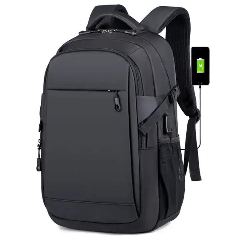 Factory 15.6 Inch Custom Logo Waterproof Oxford Pu Material Business Men Day Pack Bag Travel Laptop Backpack