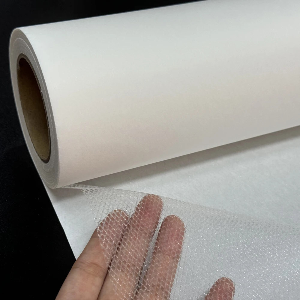 High Quality 35 Gsm White Double Sided 100% Pa Hot Melt Adhesive Net With Paper