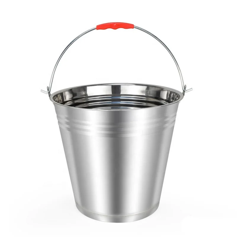 
Best selling stainless steel bucket with handle large metal water bucket with various capacities for family 