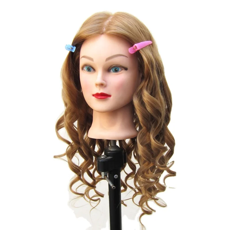Wholesale Training Head , Human Hair And Animal Mixed Training Doll Head, Human Hair And Synthetic Hair Mixed Head Wig