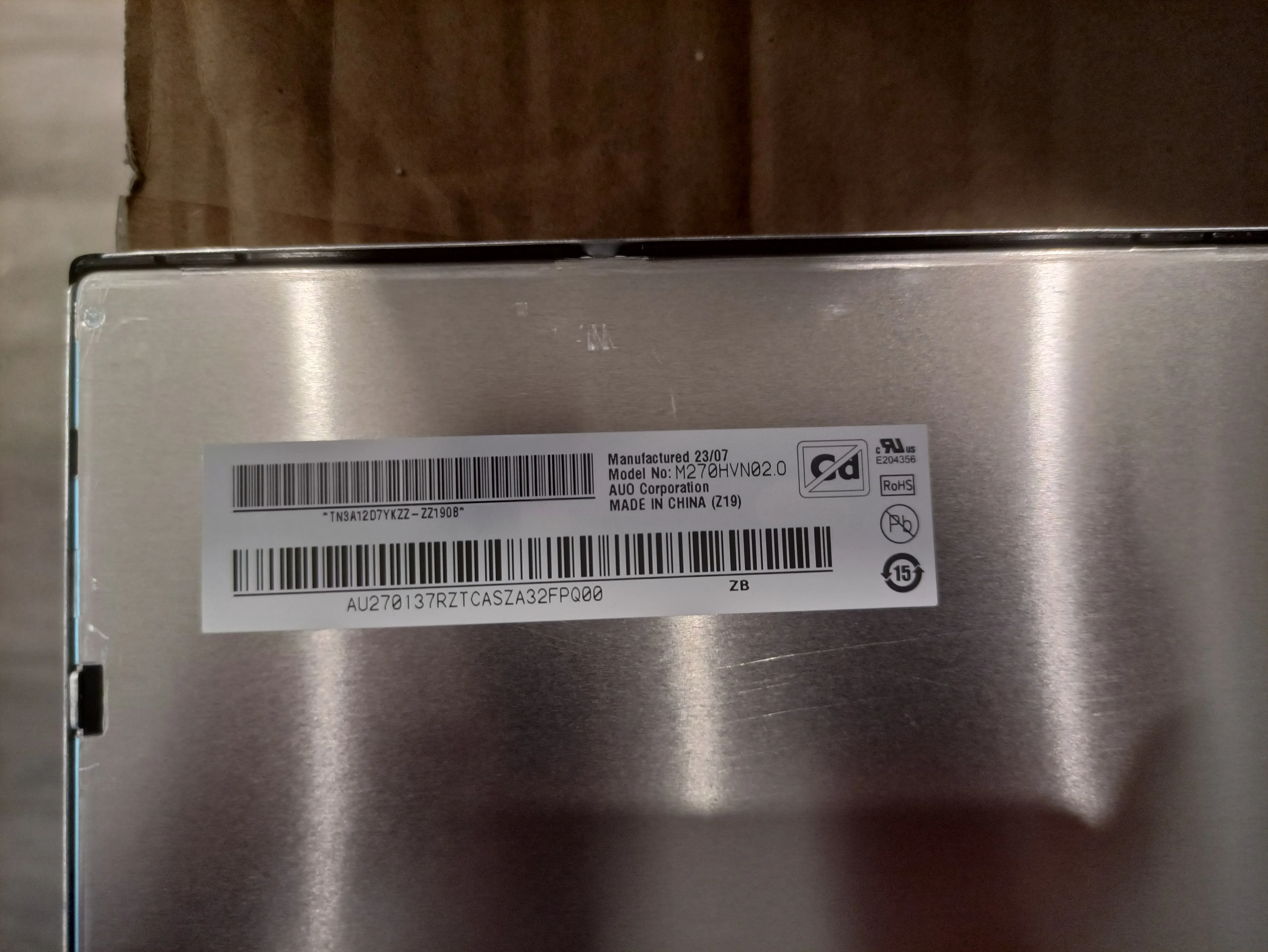 1920*1080 WXGA FHD 27 дюймов ЖК-панель lvds 1080p M270HVN02.0 для киоска/AIO