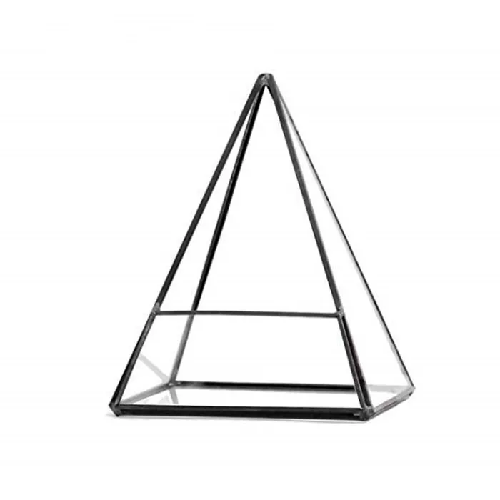 glass pyramid jewelry stand display case