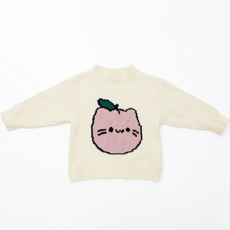 
Knitted lovely spring autumn 1-3 year old baby sweater wholesale cartoon design long sleeve baby girl sweater 