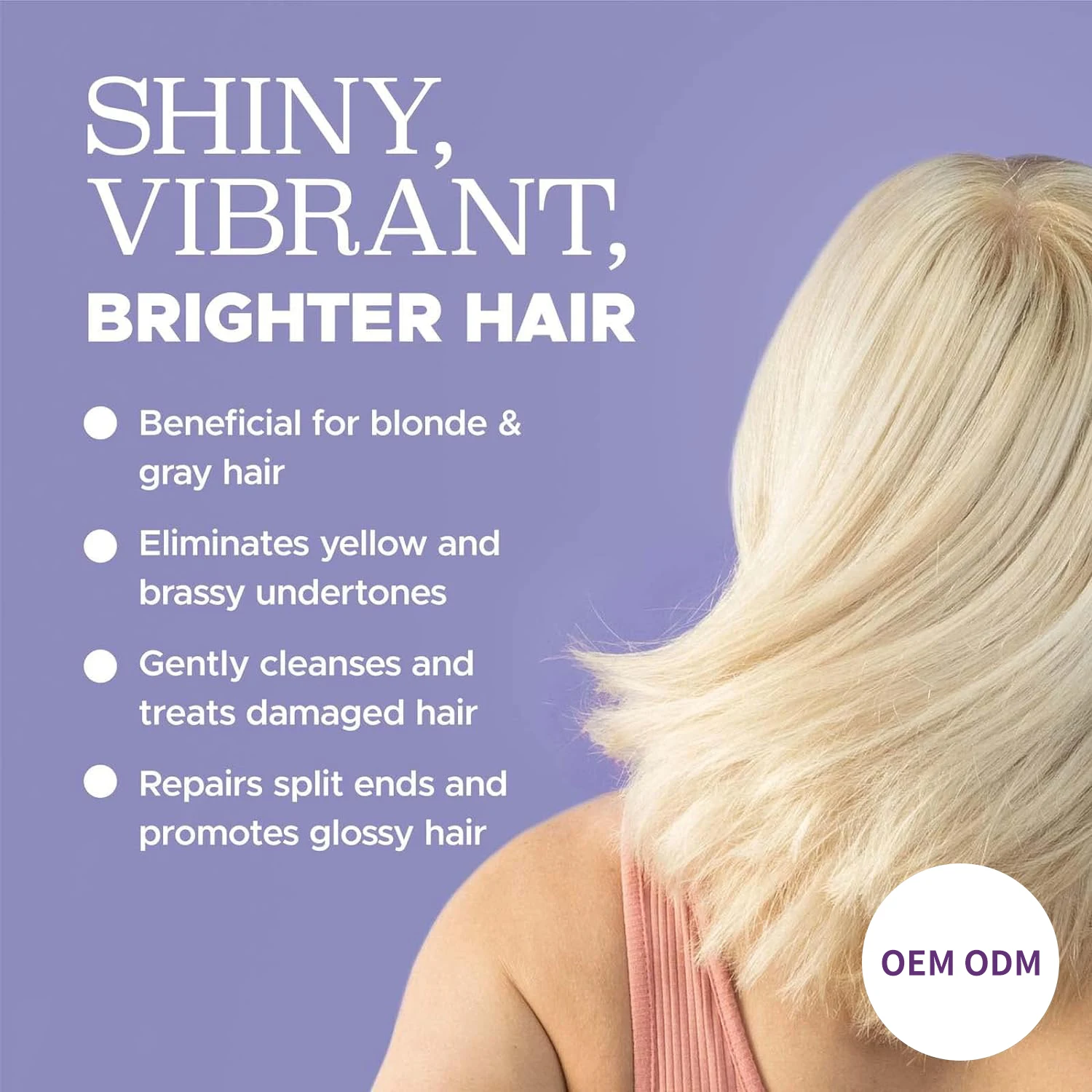Factory Manufacturer Silver Purple Shampoo Color-Protection Remove Brassiness for Blonde and  Gray Hair