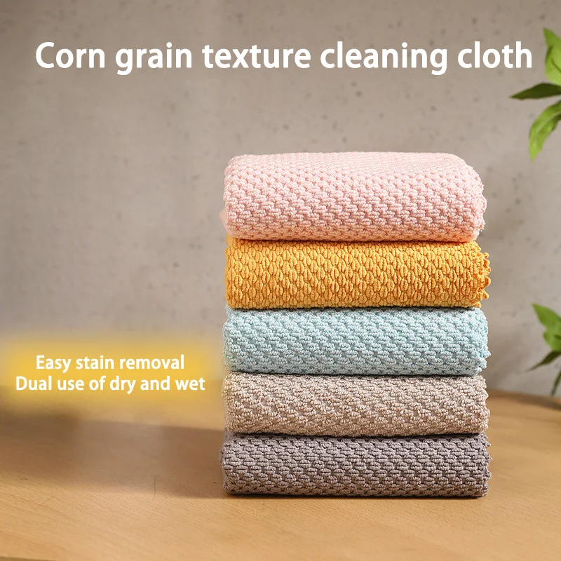 Factory wholesale corn kernel cleaning cloths microfiber glasses Lint-Free Streak-Free Cleaning Cloths for Kitchen Home Office