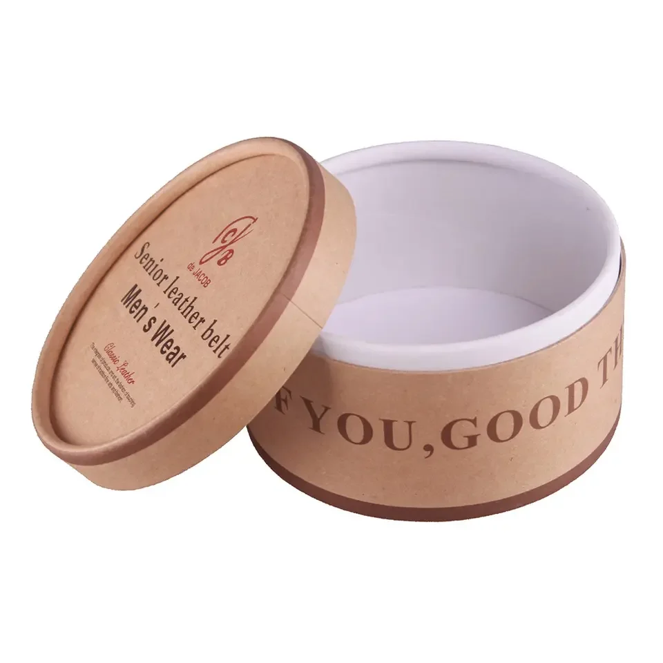 Целая партия пользовательских крафт-бумаги натуральный материал возобновляемый круглый пояс Подарочная бумажная трубка упаковка