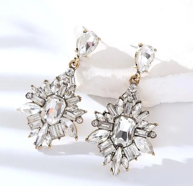 Fashion New Baroque Crystal Studded Beads Big Tassels Luxury Women Earring