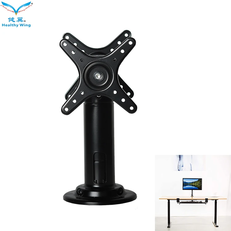 Office Use Support 14 To 29 Inch Table Triangle Tv Stand Mount Dual Monitor Arm For Aluminum Arms