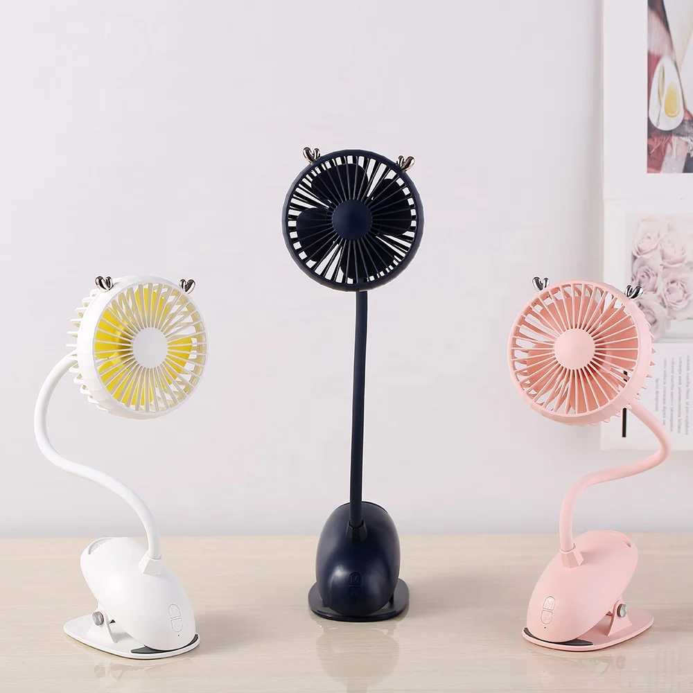 Factory wholesale price Portable Clip On Stroller Fan Flexible Neck Bendable USB Fan mini Quiet Fan for Car Desktop Home Office
