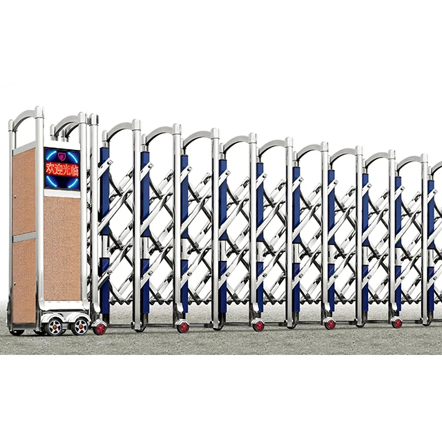 Retractable Open Style 201/304 Stainless Steel folding Gate Collapsible Gate for Industrial place