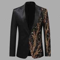 Men Single Button Mens Party Suit Jacket Casual Slim Fit Stage Dance Singer Costume Blazer