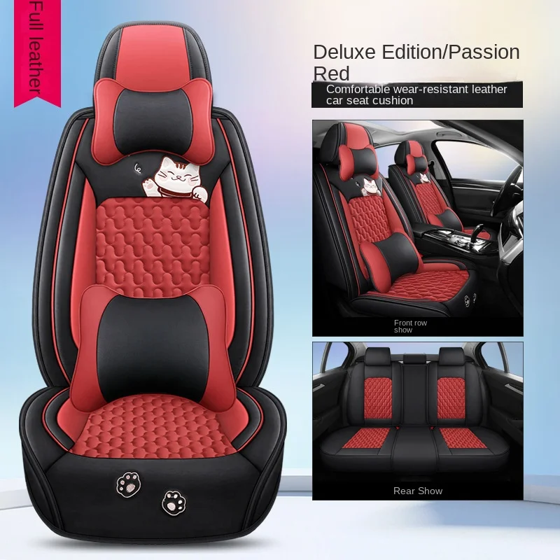 New Style Hot Sale Full Set Universal 5-seats Sedan Car Truck SUV Van Seat Covers PU Leather Customized
