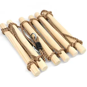 Jiayi Climbing Rope Ladder Tree Swing Single Headed 6-Step Wood Ladder for Kids