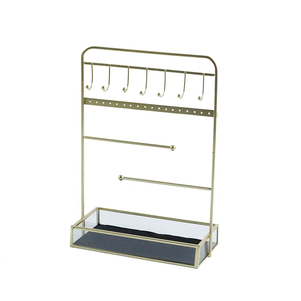 High quality custom organizer jewelry stand and grey flannel protection for shop