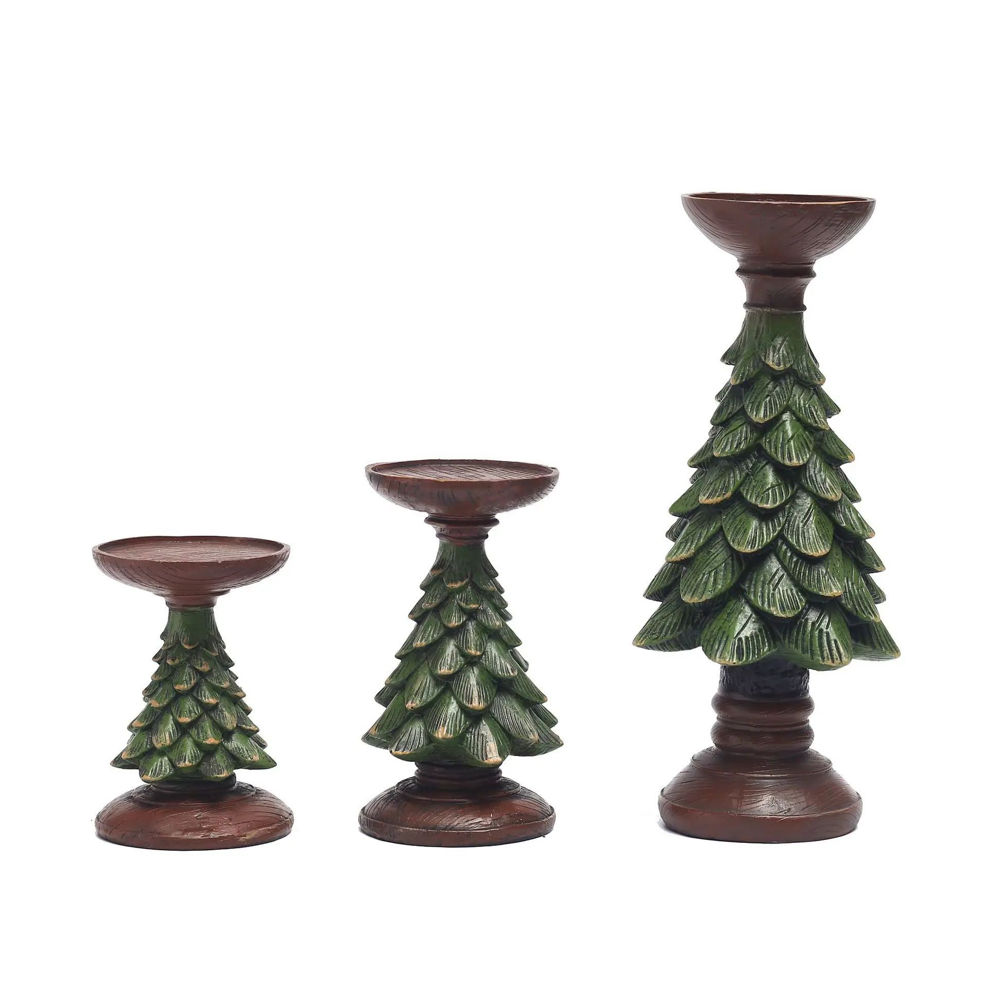 Christmas Tree Candle Holder Home Decor, Resin Candle Stand for Pillar Candles,Vintage Decor ated  Figurines Candelabros