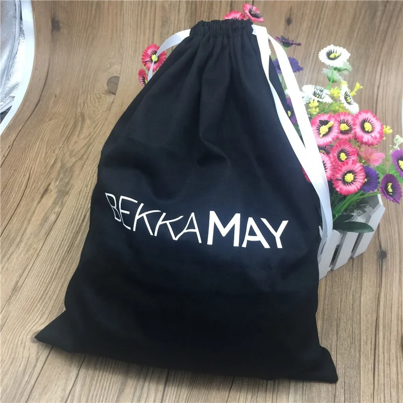 Soft Twill Cotton Envelope Cloth Shoe Dust Packaging Pouch With Flap Custom Logo Printed Drawstring 100% Cotton Dust Bag