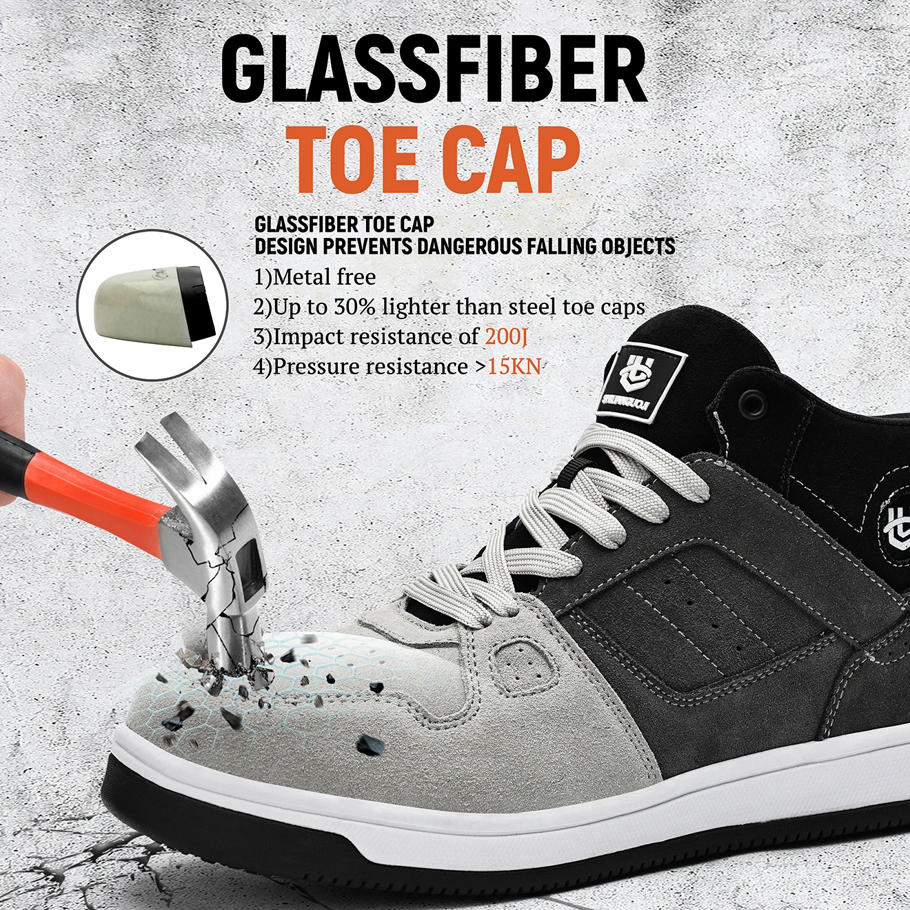 Wholesale Safety Shoes Suede Leather Anti-puncture Anti-slip Anti-smash Composite Toe Rubber Comfortable Safety Shoes
