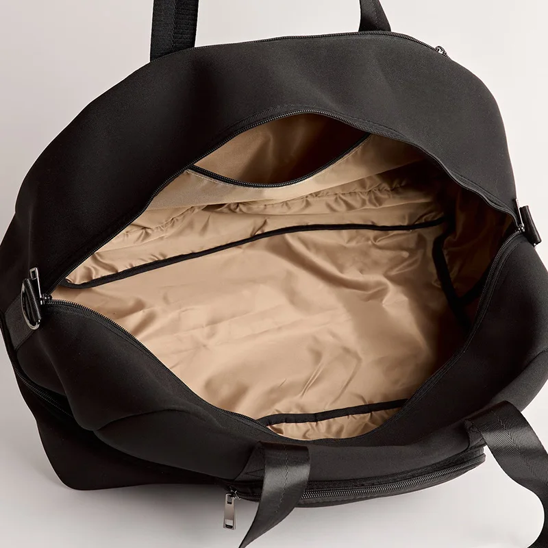 Custom Size Logo Zip Closure Neoprene Travel Duffel Duffle Weekender Gym Sport Tote Shoulder Bag with Separate Base Compartment