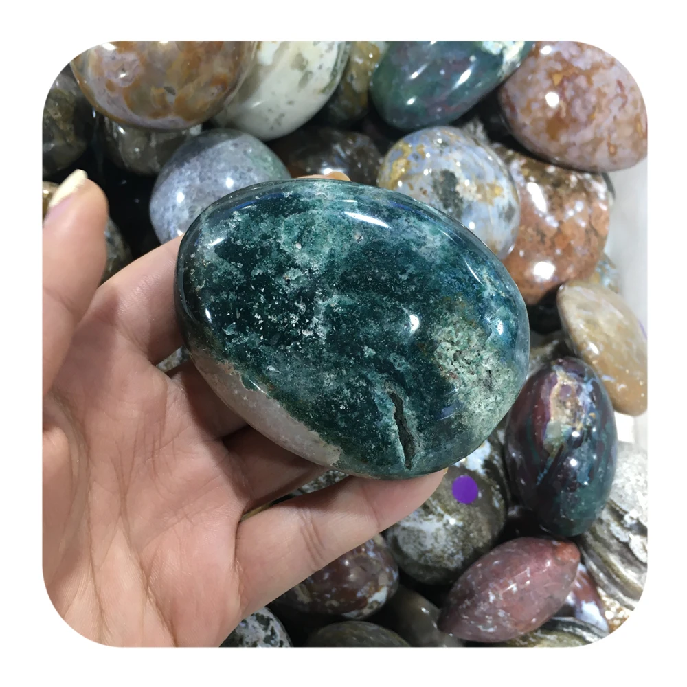 Wholesale Natural High Quality Polished Ocean Jasper Palm Stone Healing Stones For Home Decoration