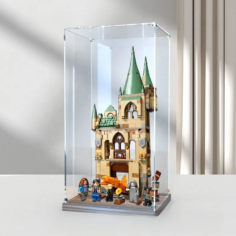 Clear Acrylic Display Case Box , Versatile Collectibles Display Dustproof Showcase with Thickening Base