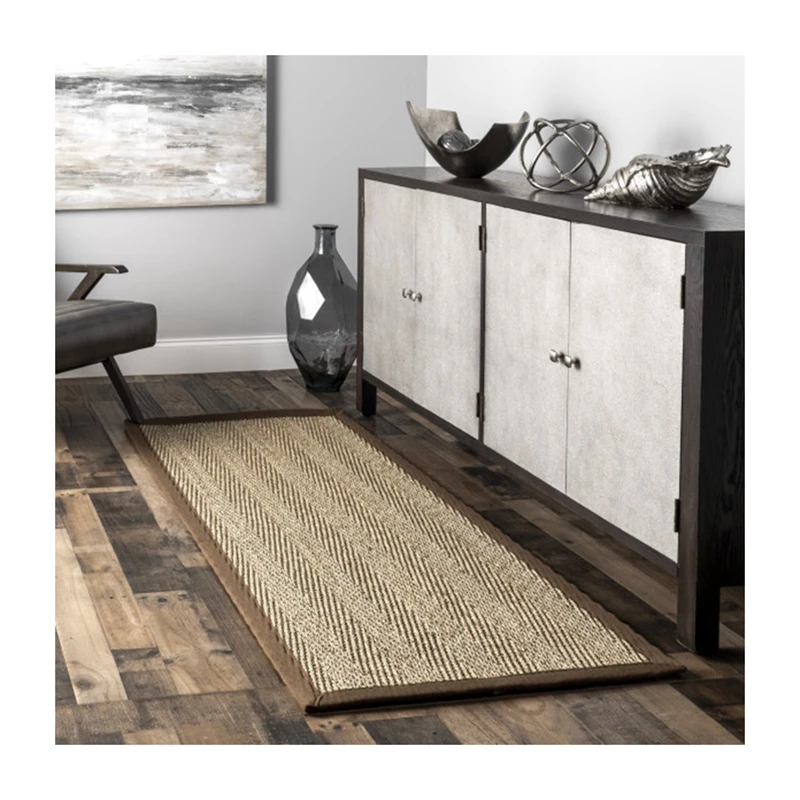 Natural fiber seagrass woven kitchen mats and rugs floor carpet runner rugs