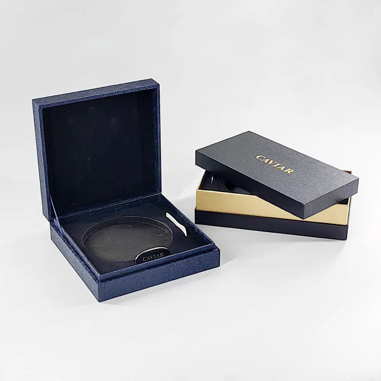 OEM Wholesale Customized Logo Free Design Custom  Black Boxes Caviar Gift Package Box