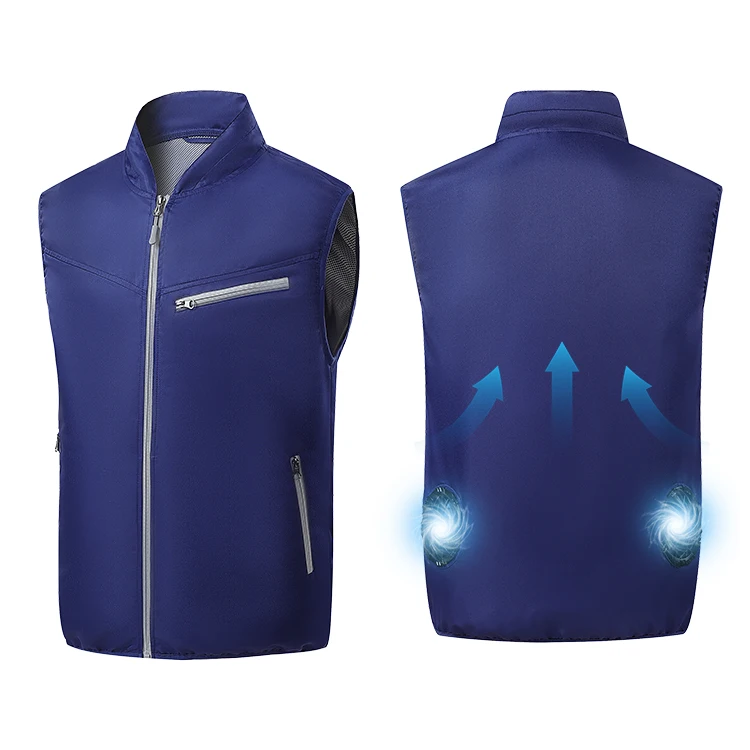 Cooling Vest with 2 Detachable Portable Fans Working Uniform Sleeveless Fan Vest