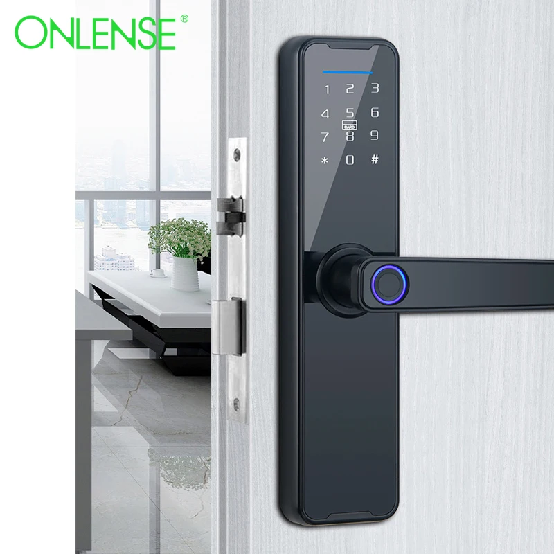 Wholesale New Product Promotional Price TUYA WiFi Home Biometric Bingerprint/Password/Key/Electronic Smart Door Lock