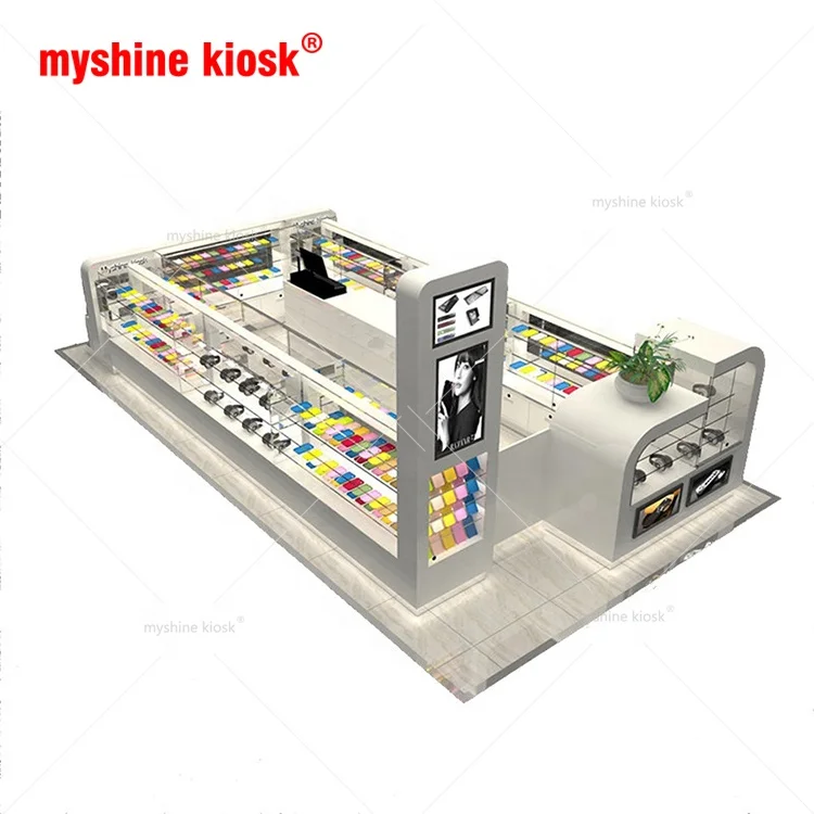Retail Cell Phone Accessories Display Stand Phone Accessories Showcase mall kiosk for phone display showcase