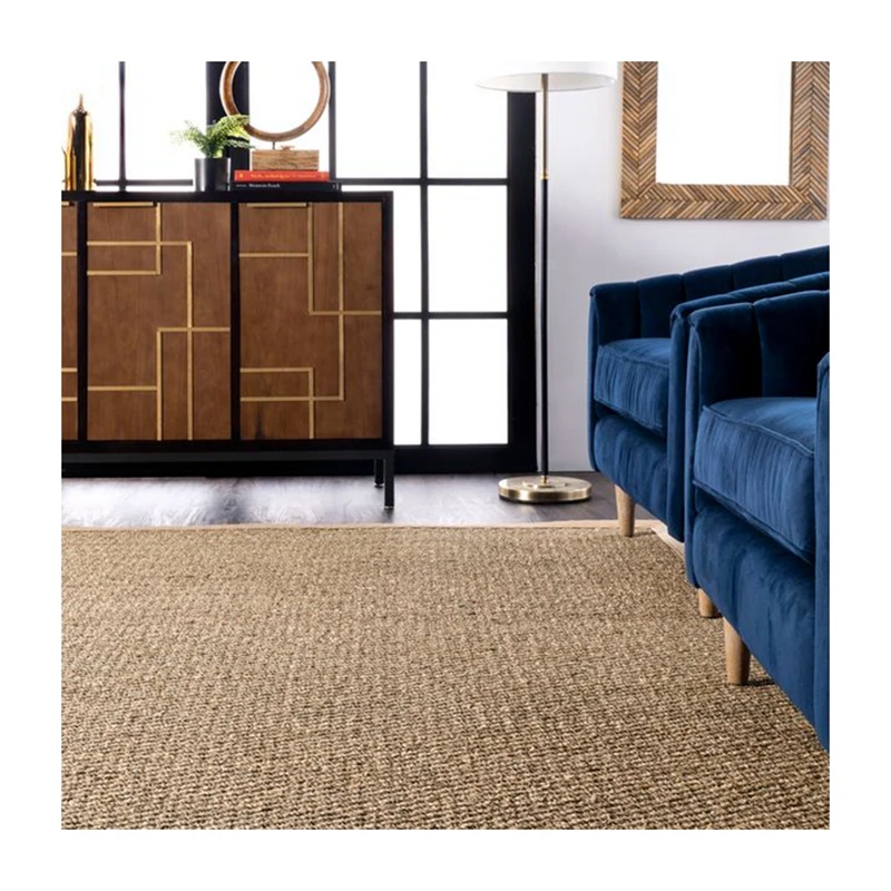 eco friendly natural fiber woven seagrass carpet rug floor mat home hotel resort living room bed room rug