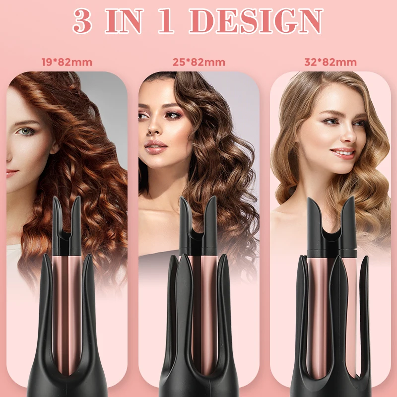 Ionic 360 Degree Ceramic Barrel Electric Professional Auto Rotating Curling Iron Automatic Hair Curler Wand
