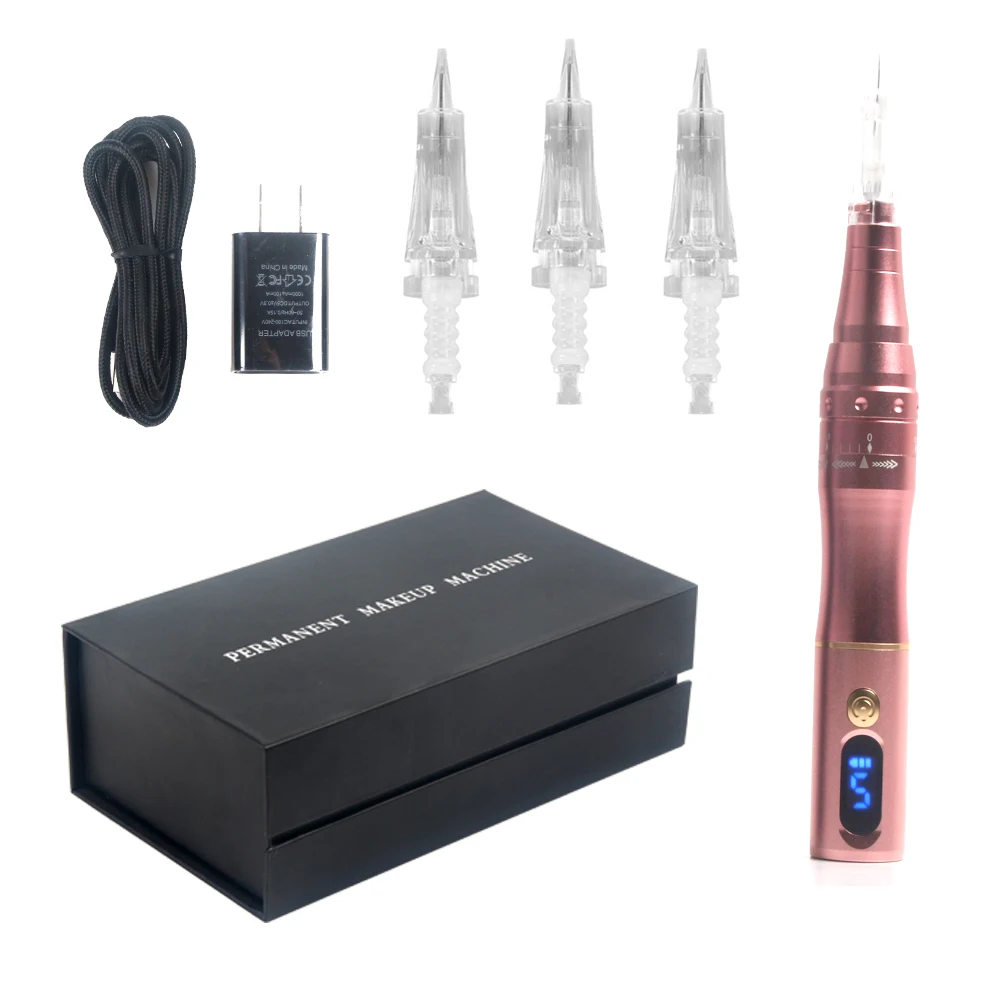 digital semi permanent makeup tattoo machine 5 level wireless microshading machine for eyebrow microblading