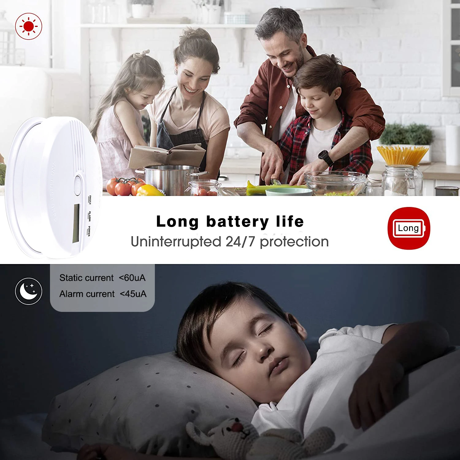 15 years factory Smart home carbon monoxide sensor alarm