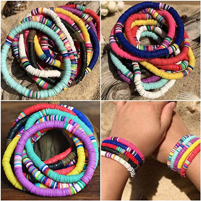 Alphabet Beads DIY Bracelet Making Kits Polymer Clay Acrylic Beads Bracelet Making Kit Charm Bracelet Making Clay Beads Kit