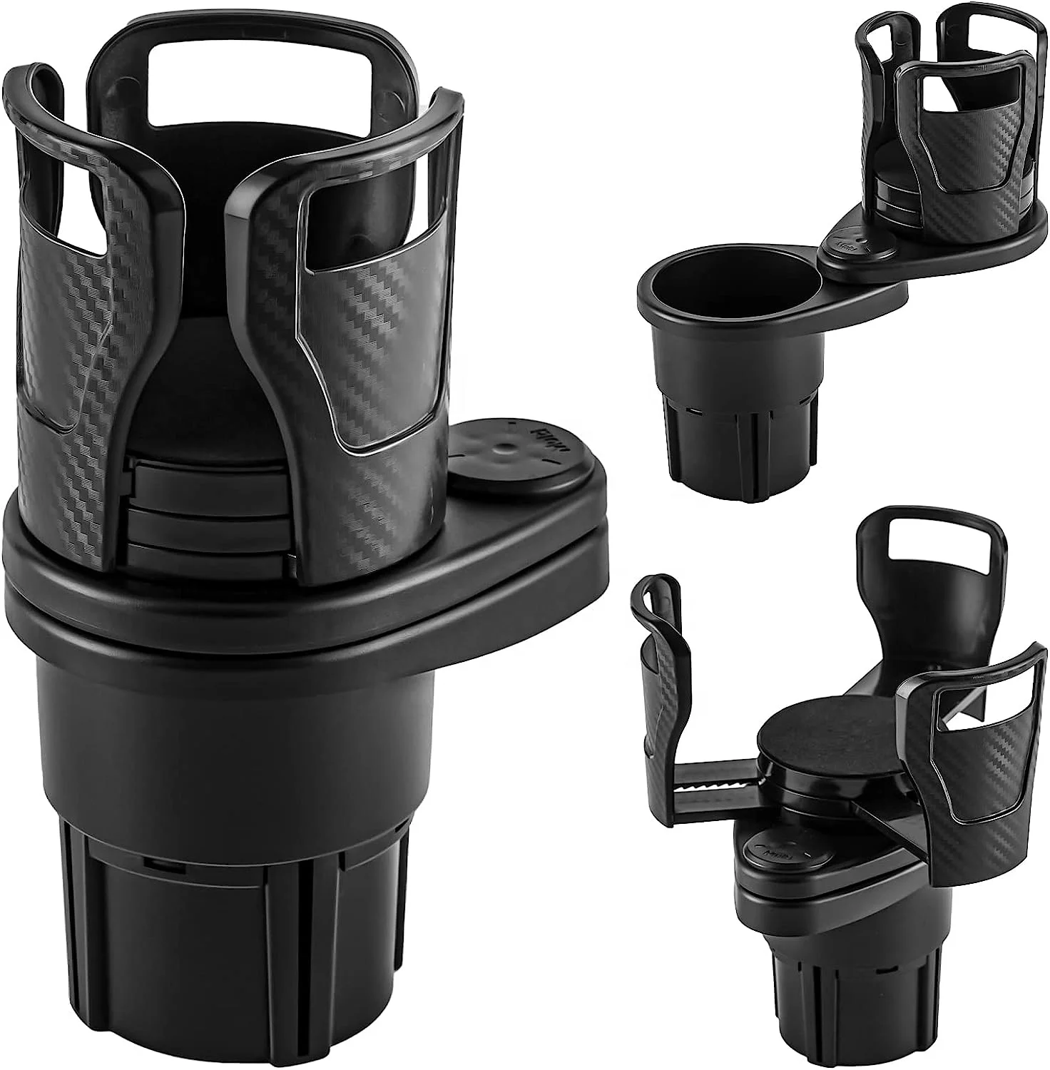 Dual Cup Holder Expander for Car,  2 in 1 Multifunctional Car Cup Holder with 360 Rotating Adjustable Base, for 20 Oz