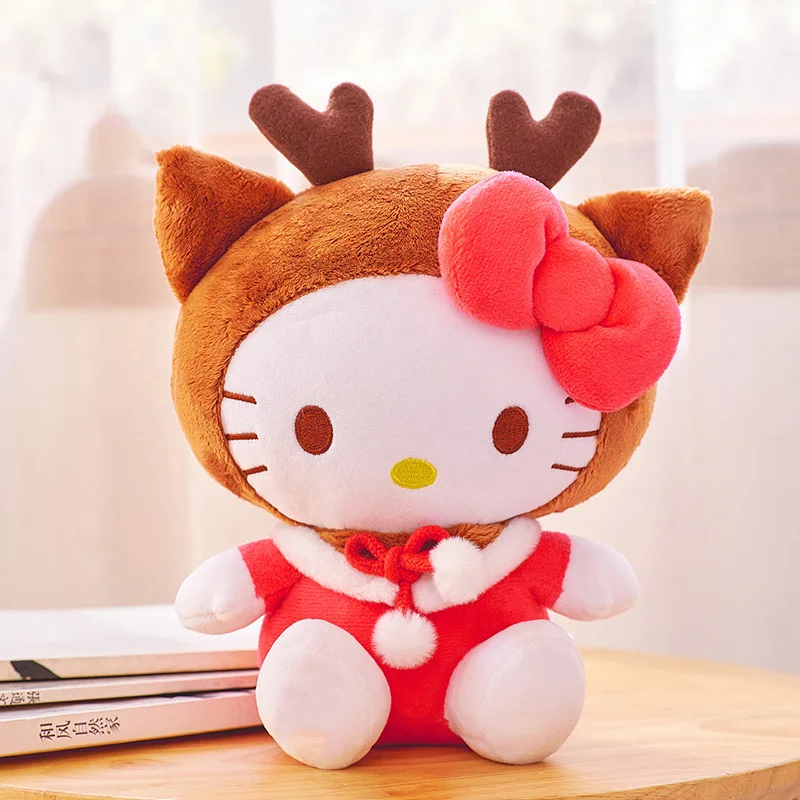 Genuine Sanrio cartoon animation plush doll Christmas elk KT cat toy Kulome plush toy
