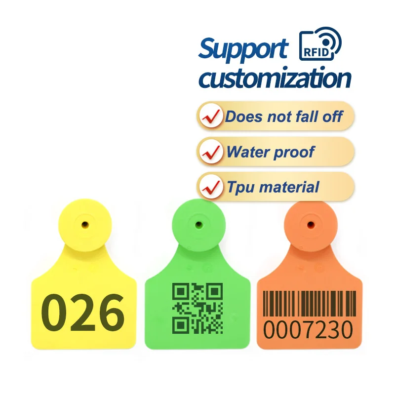 JCET026 plastic ear number animals reflective ear tag for cows personalized tags for earrings