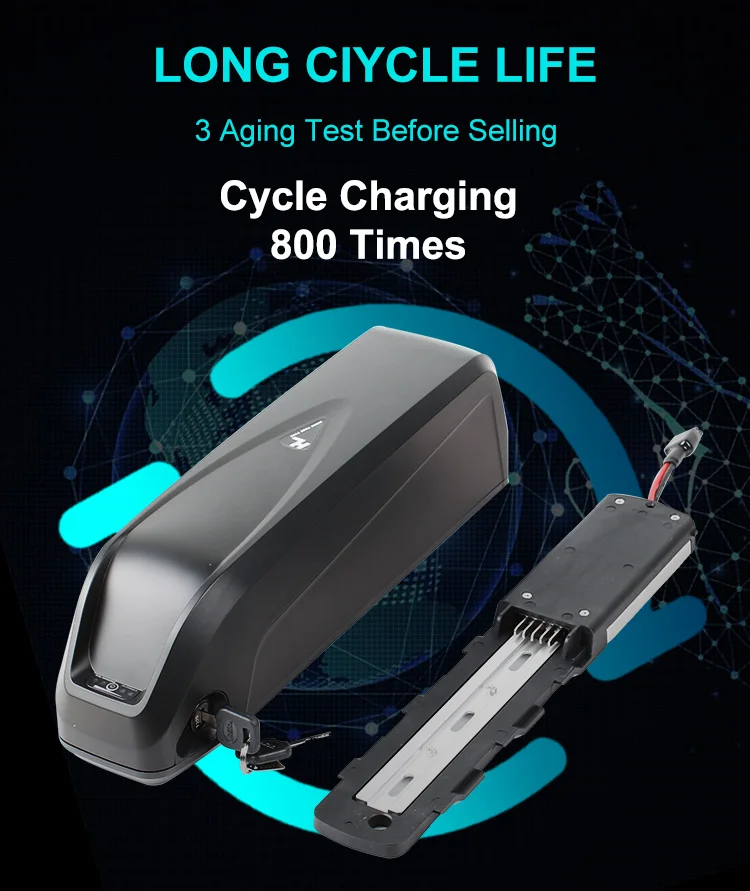 50W 350W 500W 750W 1000W Lithium E bike Battery with Safety Lock