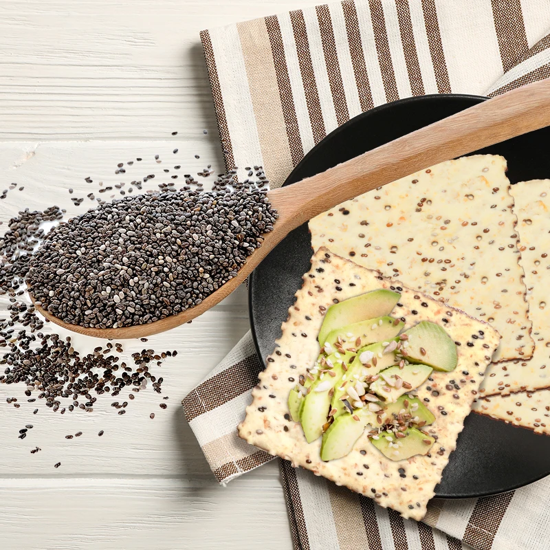Low sugar low fat Chia Seed crackers biscuits milk Flavor Sea salt soda crackers biscuits