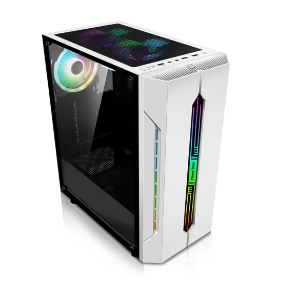 ES280 RGB White ATX Computer Case 240 Water Cooled Supports 8-Fan Position for Competitive Gaming and Micro ATX Motherboard