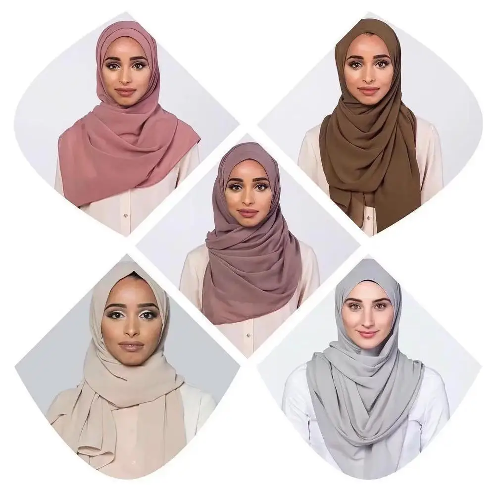 Muslin Scarf ribbed hijab chiffon scarf tudung bawal crinkle scarf chiffon hijab for women shawls ripple pleated hijab shawls
