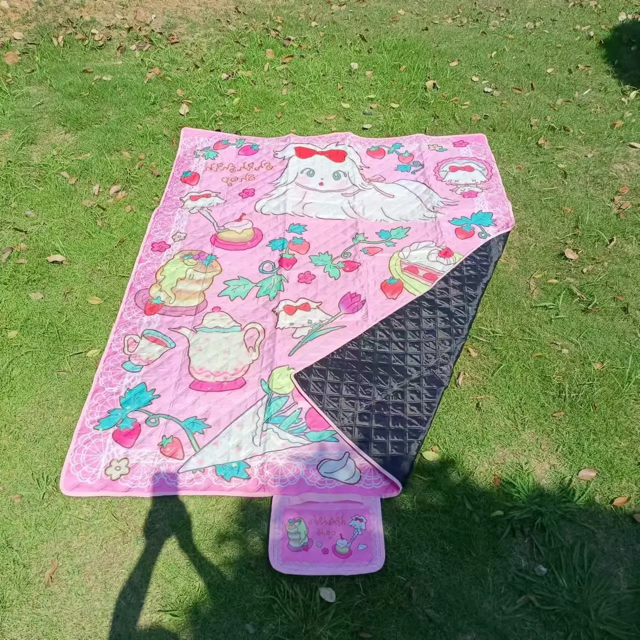 Machine Washable Ultrasonic 3-Layer Portable Quilted Camping Blanket Waterproof Picnic Blankets Foldable Picnic Mat