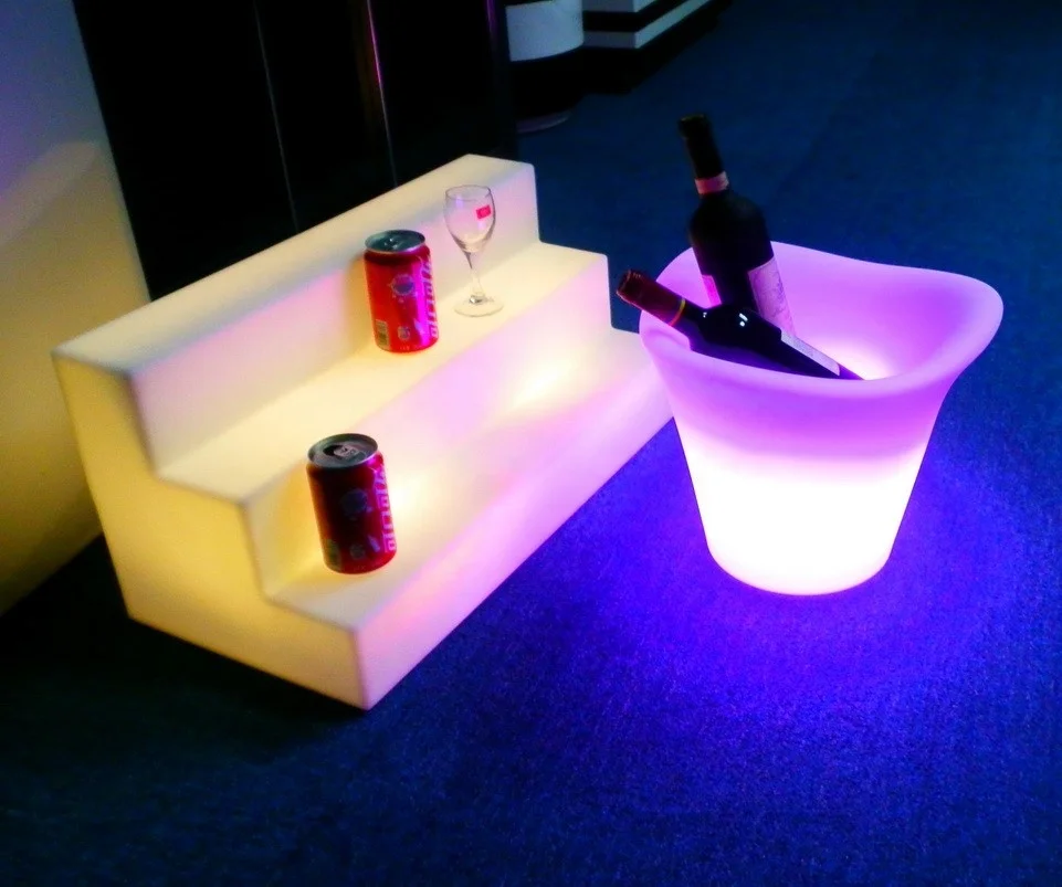 2021 China factory hot selling plastic led wine bottle holder & LED ice bucket for sale