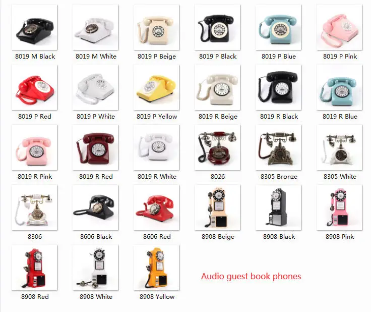 Antique Telephone Photo Booth Vintage Wedding Recorder Audio Guest book Red Pink Telephone Booth Decoration for Indoor Outdoor