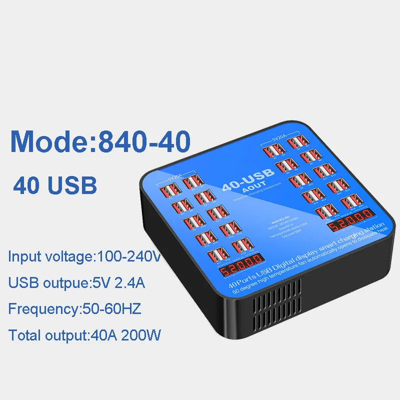 Зарядная станция на 20/30/40 USB-портов многопортовая настольная Быстрая зарядка для iPhone iPad Xiaomi Huawei LG мобильных телефонов и