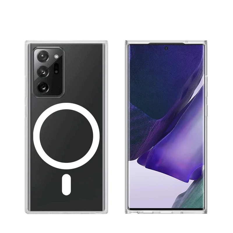 Transparent Magnetic For Magsafe Wireless Charger Shockproof Case For Samsung S22 S23 Ultra S21 Plus S20 FE Note 20 Bumper Cover