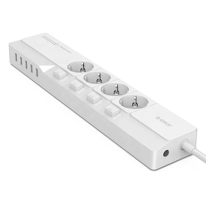 ORICO 4 AC Outlet 5 USB Port Surge Protector Smart Plug Extension Socket EU OSJ-4A5U-EU