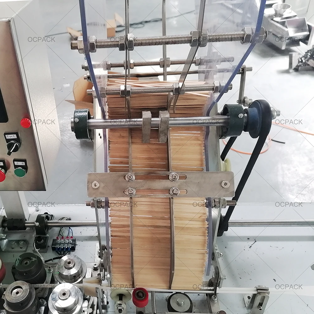 Automatic Wooden Stick Coffee Stirrer Tongue Depressor Packing Machine For Individually Pack